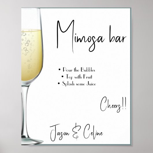 Editierbar Mimosa Bar Sign Printable Poster (Vorne)