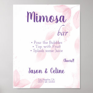 Editierbar Mimosa Bar Sign Printable Poster