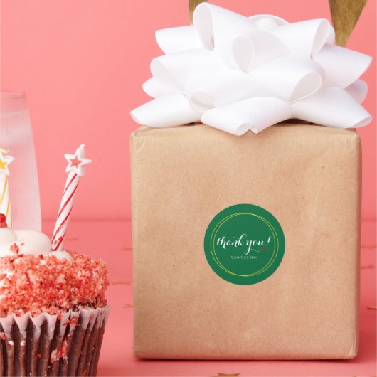 Editierbar Minimalistisch Modern Thankyou Script E Runder Aufkleber (Party)