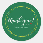Editierbar Minimalistisch Modern Thankyou Script E Runder Aufkleber (Vorderseite)