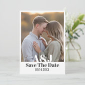 Editierbar Modern kühl Save the Date mit großem Fo (Stehend Vorderseite)