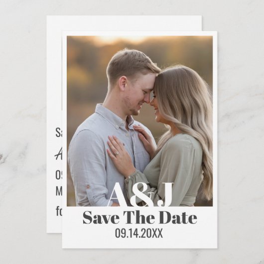 Editierbar Modern kühl Save the Date mit großem Fo (Vorne/Hinten)