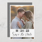 Editierbar Modern kühl Save the Date mit großem Fo (Vorne/Hinten)