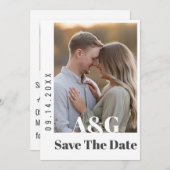 Editierbar Modern kühl Save the Date mit großem Fo (Vorne/Hinten)