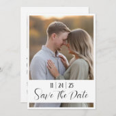 Editierbar Modern kühl Save the Date mit großem Fo (Vorne/Hinten)