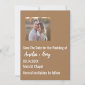 Editierbar Modern kühl Save the Date mit großem Fo (Rückseite)