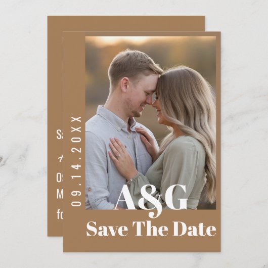 Editierbar Modern kühl Save the Date mit großem Fo (Vorne/Hinten)