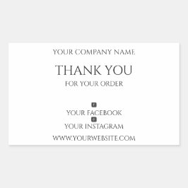 Editierbar, modern, vielen Dank für Ihre Bestellun Rechteckiger Aufkleber