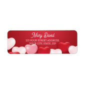 Editierbar Modernes, minimales Rotes Adressetikett (Vorne)