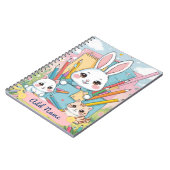 Editierbar Niedlich Bunny & Kittens School Noteboo Notizblock (Linke Seite)