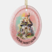 Editierbar Niedlich Fairy House Zuhause Sweet Zuha Keramik Ornament (Rechts)