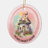 Editierbar Niedlich Fairy House Zuhause Sweet Zuha Keramik Ornament (Links)