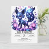 Editierbar Niedlich Fox Digital Geburtstag Einladung (Stehend Vorderseite)