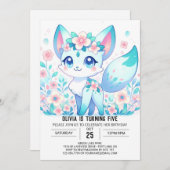 Editierbar Niedlich Fox Digital Geburtstag Einladung (Vorne/Hinten)