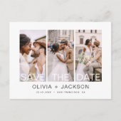 Editierbar Save the Date 4 Foto White Letters Postkarte (Vorderseite)
