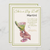 Editierbar Sie ist eine Big Dill Martini-Rezept-Ka Menükarte (Vorne/Hinten)