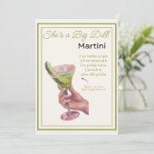 Editierbar Sie ist eine Big Dill Martini-Rezept-Ka Menükarte (Stehend Vorderseite)