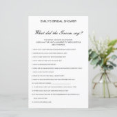 Editierbar, was der Groom gesagt hat (Stehend Vorderseite)