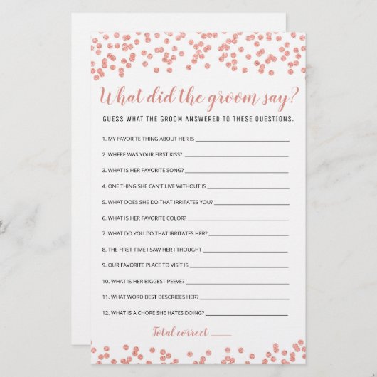 Editierbar, was der Groom zum Brautparty gesagt ha (Vorne/Hinten)