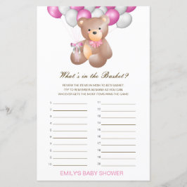 Editierbar Was ist im Basket Baby Shower Game?