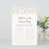 Editierbar Was ist im Windelbeutel Baby Shower Gam (Stehend Vorderseite)