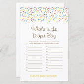Editierbar Was ist im Windelbeutel Baby Shower Gam (Vorne/Hinten)