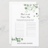 Editierbar Was ist im Windelbeutel Baby Shower Gam (Vorne/Hinten)