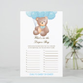 Editierbar Was ist im Windelbeutel Baby Shower Gam (Stehend Vorderseite)