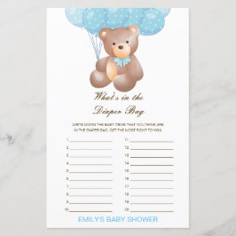 Editierbar Was ist im Windelbeutel Baby Shower Gam