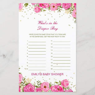 Editierbar Was ist im Windelbeutel Baby Shower Gam