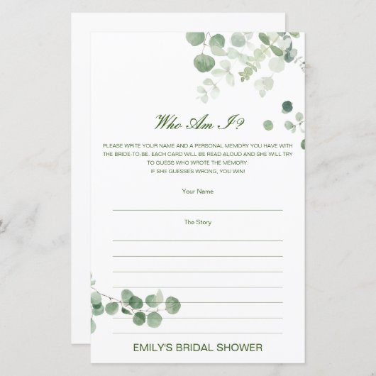 Editierbar, wer ich bin, Memory Lane Brautparty (Vorne/Hinten)