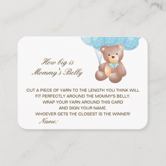 Editierbar Wie groß ist Mommys Bauchkarte? Begleitkarte (Vorderseite)