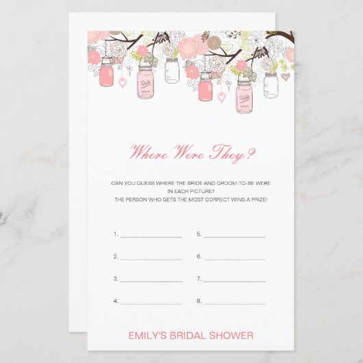 Editierbar Wo waren sie Brautparty Game (Vorne/Hinten)