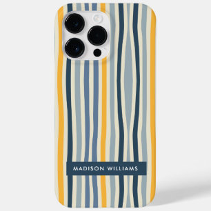 Editierbare Aufschrift Farbige Linien Minimalistis Case-Mate iPhone 14 Pro Max Hülle