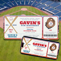 Editierbare Baseball Ticket Sports Geburtstagspart