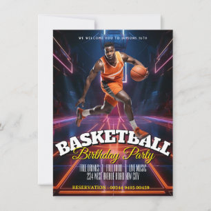 Editierbare Basketball-Geburtstagseinladung Flyer Einladung