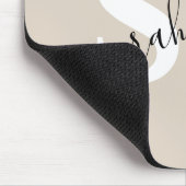 Editierbare berufliche Monogramm-Bezeichnung beige Mousepad (Ecke)
