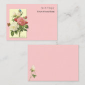 Editierbare Bibliothek der botanischen Weißen Rote Mitteilungskarte (Vorne/Hinten)