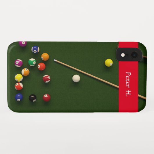Editierbare Billiard-Tabelle Case-Mate iPhone Hülle (Rückseite (Horizontal))