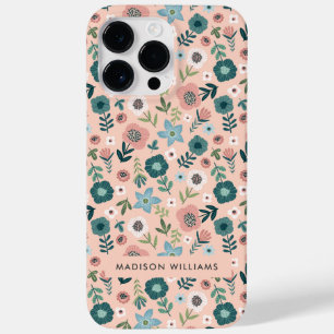 Editierbare Blume für Inschriften Minimalistischer Case-Mate iPhone 14 Pro Max Hülle