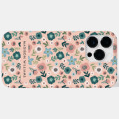 Editierbare Blume für Inschriften Minimalistischer Case-Mate iPhone Hülle (Rückseite (Horizontal))