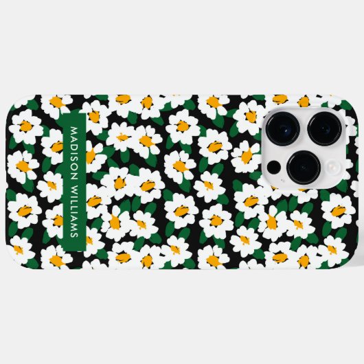 Editierbare Blume für Inschriften Minimalistischer Case-Mate iPhone Hülle (Rückseite (Horizontal))