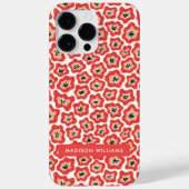 Editierbare Blume für Inschriften Minimalistischer Case-Mate iPhone Hülle (Rückseite)