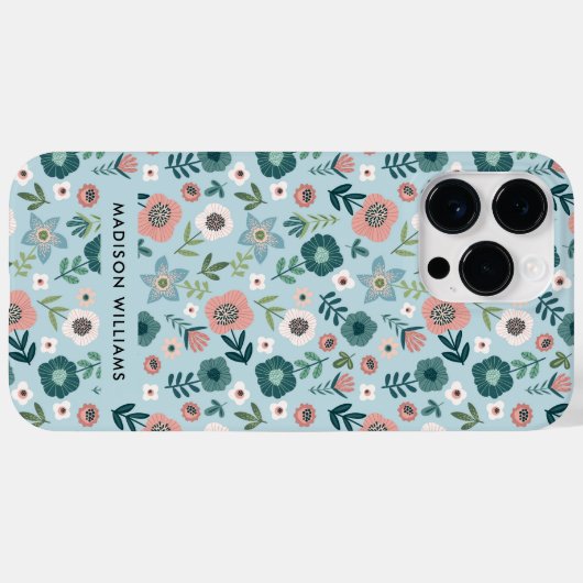 Editierbare Blume für Inschriften Minimalistischer Case-Mate iPhone Hülle (Rückseite (Horizontal))