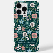 Editierbare Blume für Inschriften Minimalistischer Case-Mate iPhone Hülle (Rückseite)
