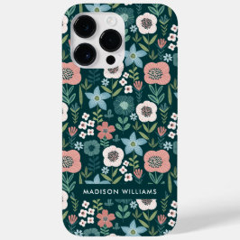 Editierbare Blume für Inschriften Minimalistischer Case-Mate iPhone 14 Pro Max Hülle