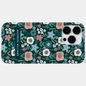 Editierbare Blume für Inschriften Minimalistischer Case-Mate iPhone Hülle (Rückseite (Horizontal))