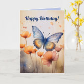 Editierbare Blume und Schmetterling Karte (Gelbe Blume)