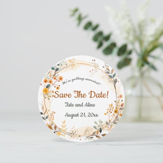 Editierbare Blumenschrift Save the Date Einladung (Stehend Vorderseite)
