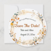 Editierbare Blumenschrift Save the Date Einladung (Vorderseite)